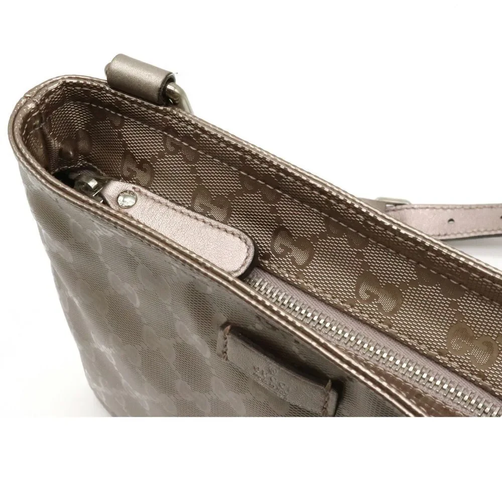 Gucci Imprime Diagonal Metal Fittings Pvc Leather Pink Silver GG Shoulder Bag - Picture 4 of 6